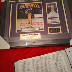 Kobe  Last Game And Ticket Signed 