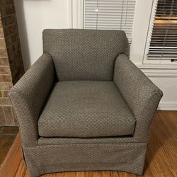 Gray/Beige Single Cushion Chair 