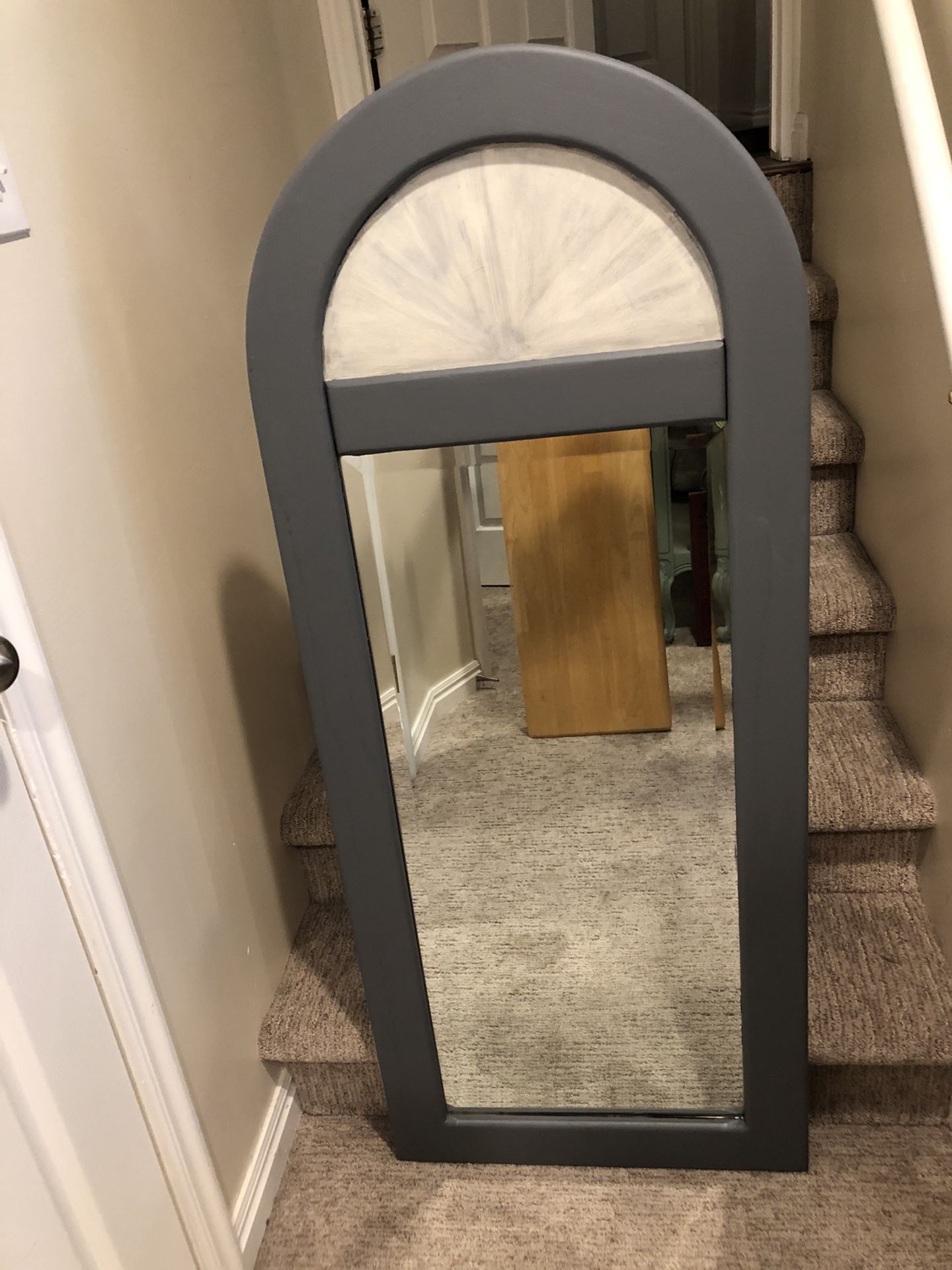 Awesome Gray Farmhouse Solid Wood Mirror!