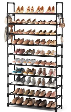 10 Tier Shoe Rack Tall Large Capacity Wide Shoe Organizer