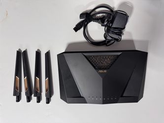 ASUS WiFi Router with Antennas and Power Adapter