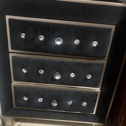 Black Tufted Nightstand