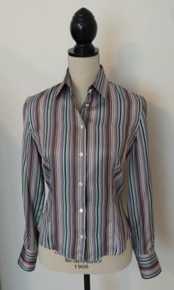 Brioni Long Sleeve Button-Up Top Size 4