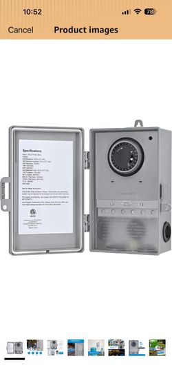 DEWENWILS Pool Pump Timer, Mechanical Timer Box Outdoor, Heavy Duty 2HP 40A 120-277 VAC, 24-Hour Programmable ON/Off Timeable Switch for Water Heater,