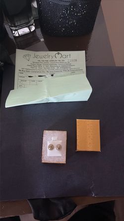 10kt gold nugget diamond earrings