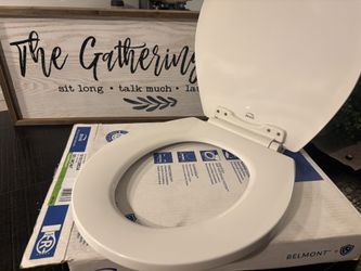 Belmont Round Slow Close Enameled Wood Never Loosens with Clean Seal Hinge Toilet Seat in White