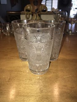 Three Crystal Glass “Water Goblet” Glasses