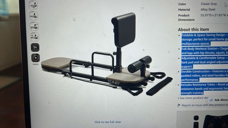 Tone Fitness Foldable Hip Thrust & Glute Exercise Machine | Adjustable Sissy Squat, Core & Leg Trainer