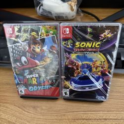 NEW SEALED Super Mario Odyssey + Sonic Racing Crossworlds For Nintendo Switch