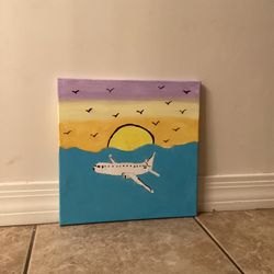 Plane Under Water Painting