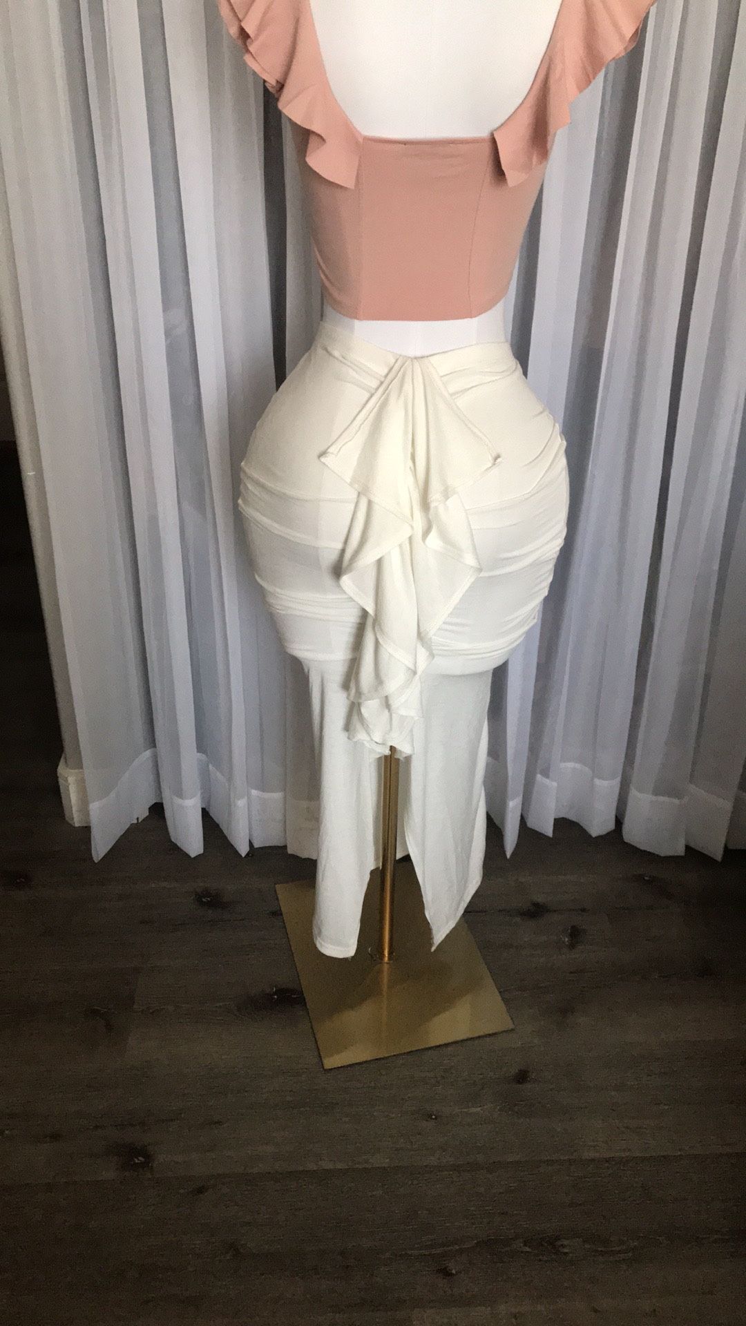White Mermaid Ruffle Skirt Size S