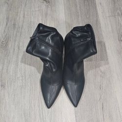 Leather High Heeled Bootie