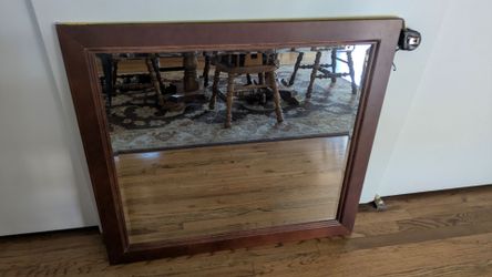 Large Wood Framed Wall Mirror