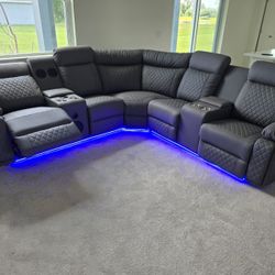 Power Recliner Sectional Sofa 