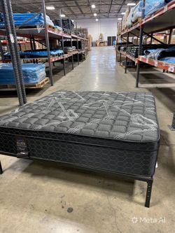 King size mattress pillow top 12”.  New mattress in a plastic sealed. We offer same day delivery