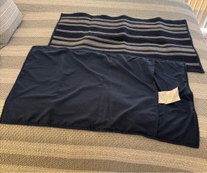 King size quilted shams navy blue