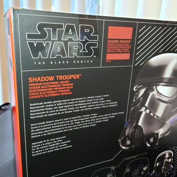 Star Wars The Black Series – Casco Electrónico Premium De Shadow Trooper De Battlefront, Tamaño Real Con Efectos De Voz Y Ajustable