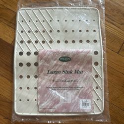 Vintage Wilson Ross Large Sink Protector Mat 12.8 x 16  Lt Beige Sealed