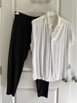 Men’s YoungLA Outfit Set – White Shirt & Black Pants