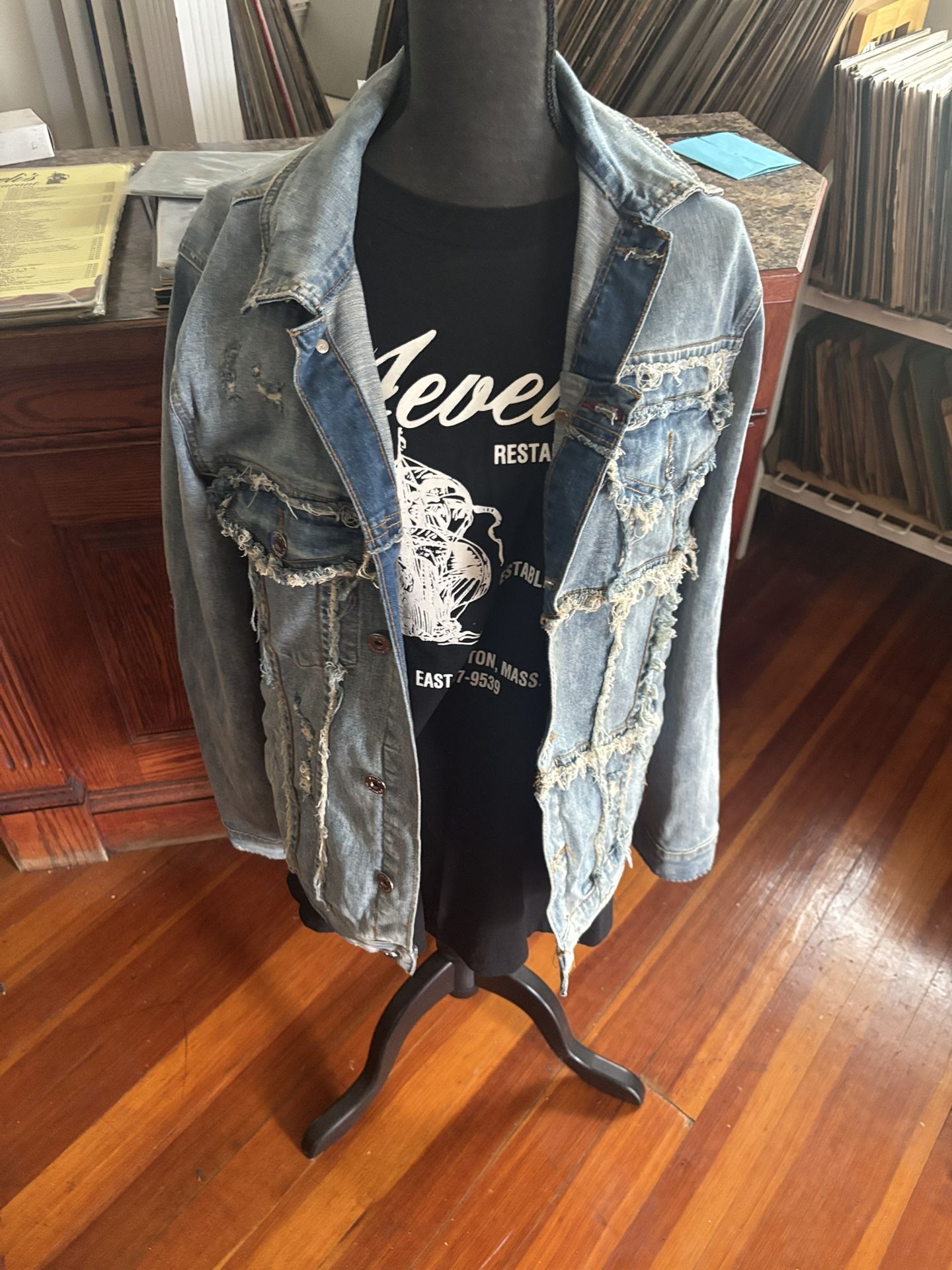 Rare  Element-distressed Denim Jacket -men’s Small