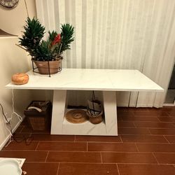Large Expandable Dining Table / Kitchen Table on Wheels • 63”