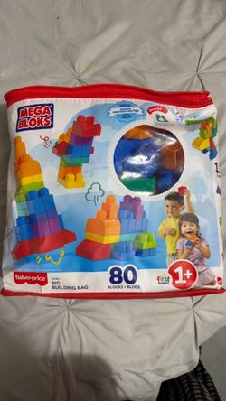 Mega Bloks First Builders Toddler Blocks Toys Set, Big Building Bag with 80 Pieces and Storage, Ages 1+ Years … NEW