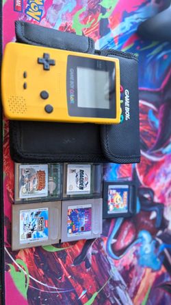 Game Boy Color with case & games