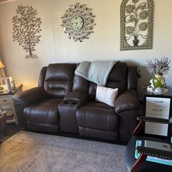 Couch And Armchair For A Large Size Living Room, Both Are recliners