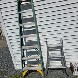 Werner 8ft Fiberglass Ladder/ 12 Ft Multiposition Ladder