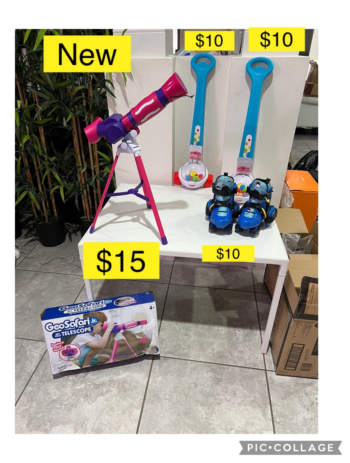 New toys baby corn popper, toddler roller skates 4 wheels / Nuevos juguetes bebe, telescopio y patines