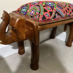 Wooden Elephant Bench