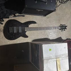 5 String Black Dean Bass Guitar