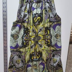 Beautiful Purple & Green Paisley Type Vintage Looking Sun Dress (Size Small)