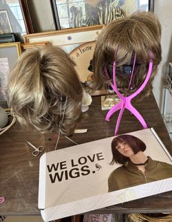 2 Dark Blond Wigs