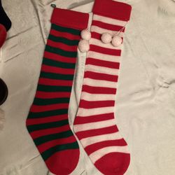 Striped Knitted Christmas Stockings