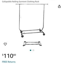 Collapsible Rolling Garment Rack 