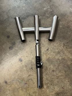 3 Tubes Outrigger Mount Rocket Launcher Fishing Rod Holder, Stainless Steely