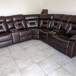 New Power Recliner Sectional Couch ! Free Delivery 🚚 ! Zero Down Financing Available !