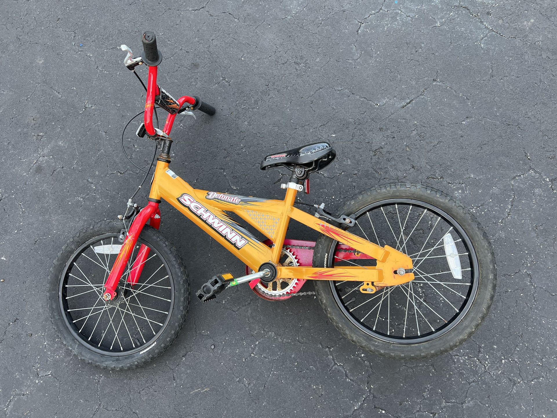 Schwinn Detonate BMX 18 Inch Bike Orange Red