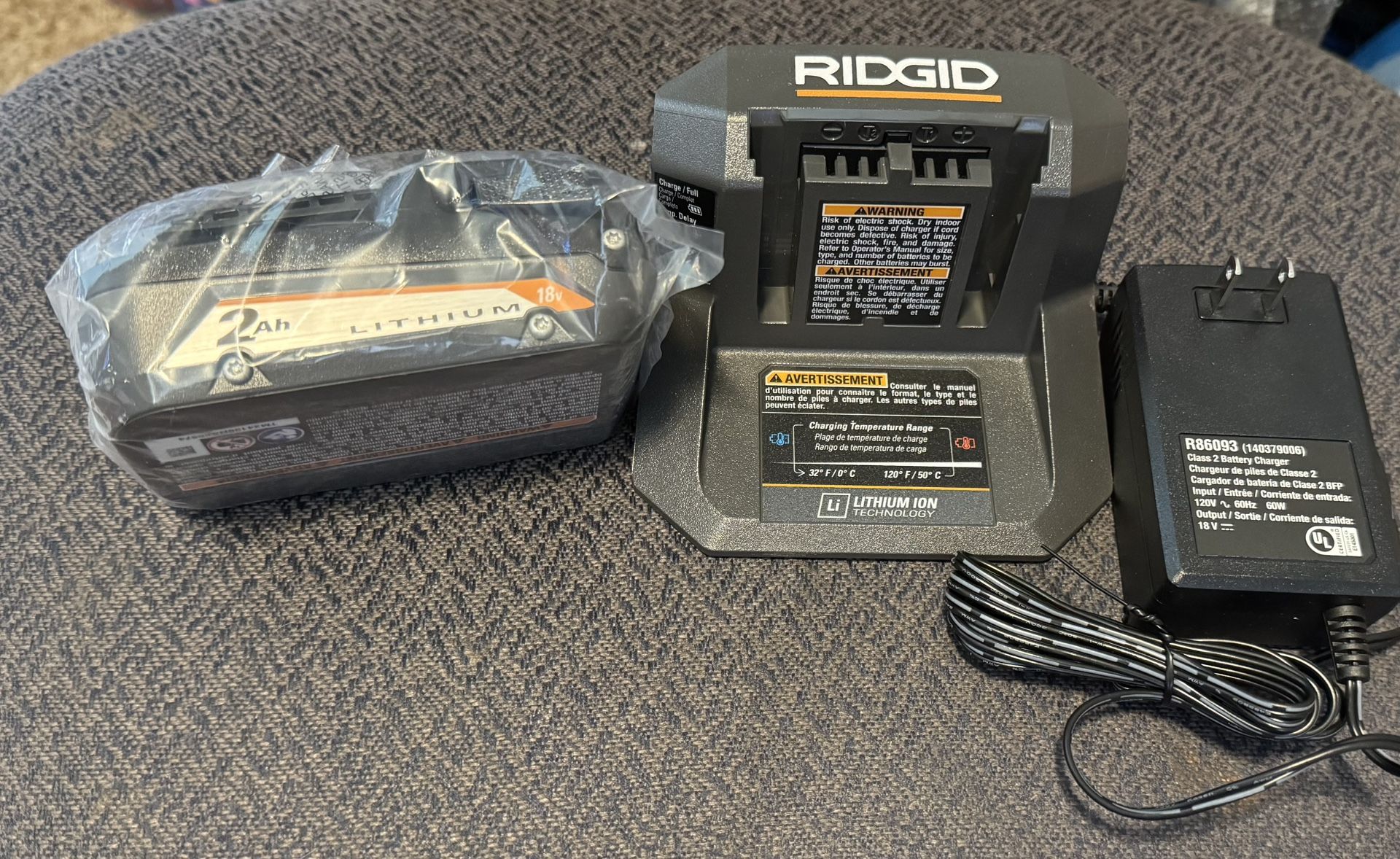 Brand New Rigid Tools 18V Battery and Charger