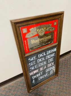 Vintage Budweiser Bar Mirror Chalkboard