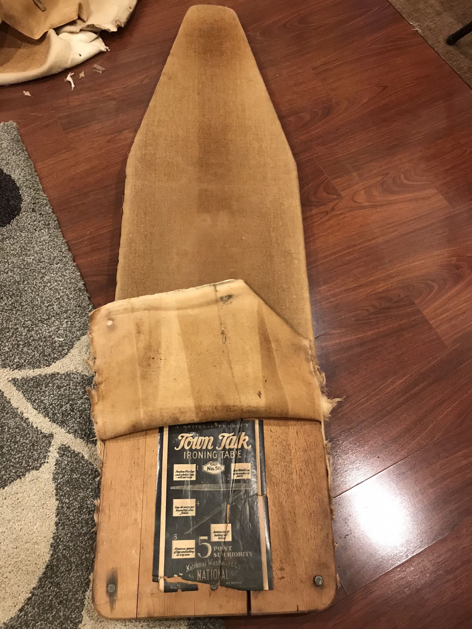 Antique Wood Ironing Board. 