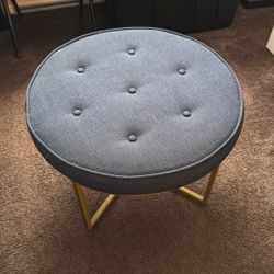 Navy And Gold Ottoman 