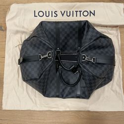 Louis Vuitton Keepall Bandouliere 55 Damier Graphite Canvas