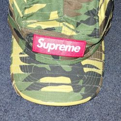 Supreme Layered Cut Camo Camp Cap Hat Green SS23 BOX LOGO
