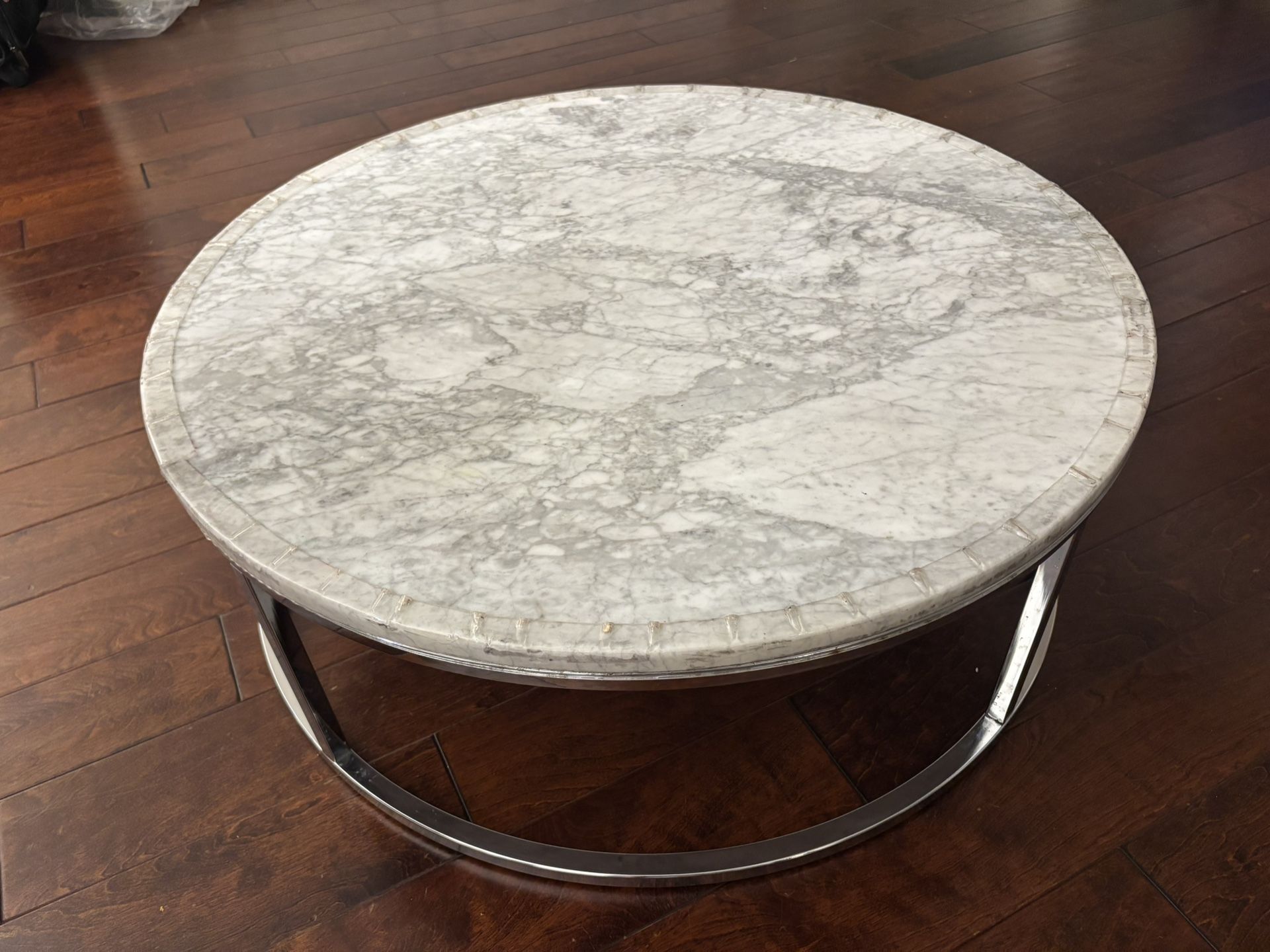 CB2 Marble Coffee Table Round
