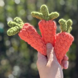 Crochet Carrots Set Of 3 🥕 Handmade 🧶 Crochet 🧶 Plushie