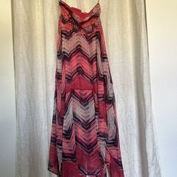 Pink Roxy Strapless Sundress