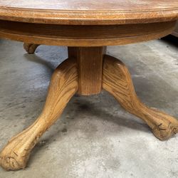 Antique, Vintage Claw Foot Wood Coffee Table