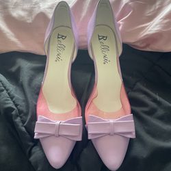 purple and pink heels fits size 8